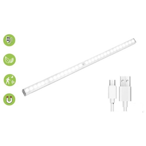Luz de armario LED alimentada por bateria y cargada a